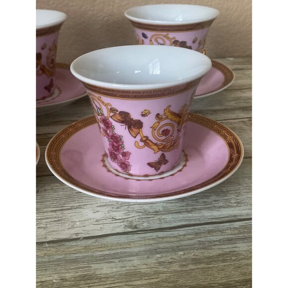 Rutherford Le Jardin De Italy Design Espresso Cup & Saucer Set Pink Gold inBox - Picture 13 of 16
